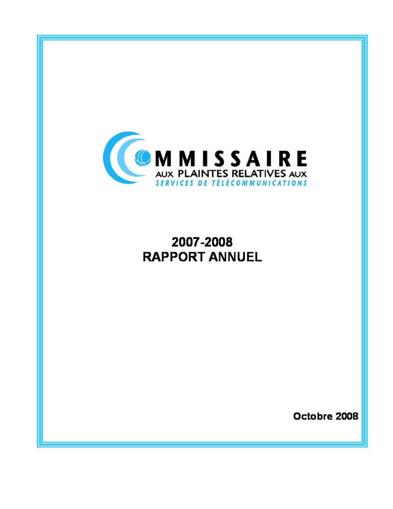 Rapport annuel 2007-2008